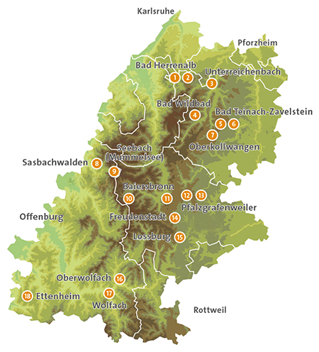 Karte Naturpark-Hotels